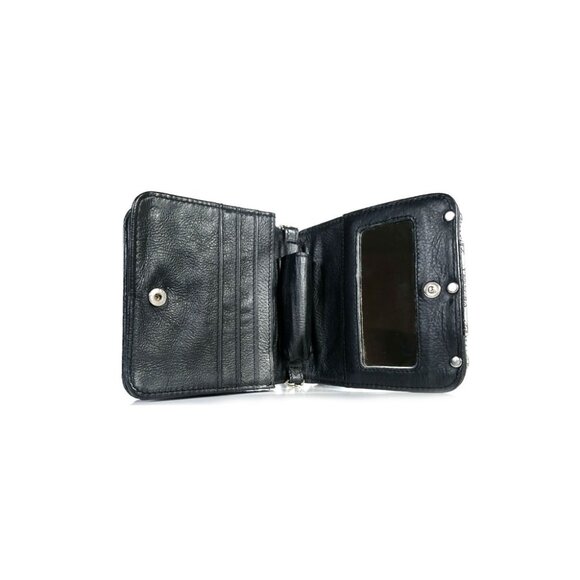 Brighton Black Leather and Croc Cross Body Wallet Organizer 3 in 1 Purse - Picture 8 of 9